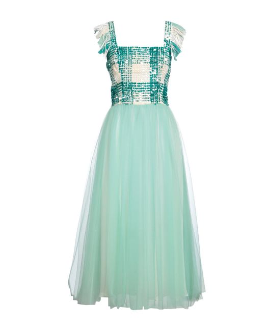 Elisabetta Franchi Green Midi Dress