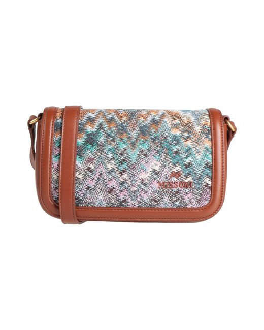 Missoni Brown Cross-Body Bag Textile Fibers, Leather