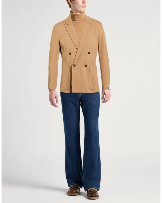 Paolo Pecora Natural Blazer Viscose, Polyamide, Elastane for men