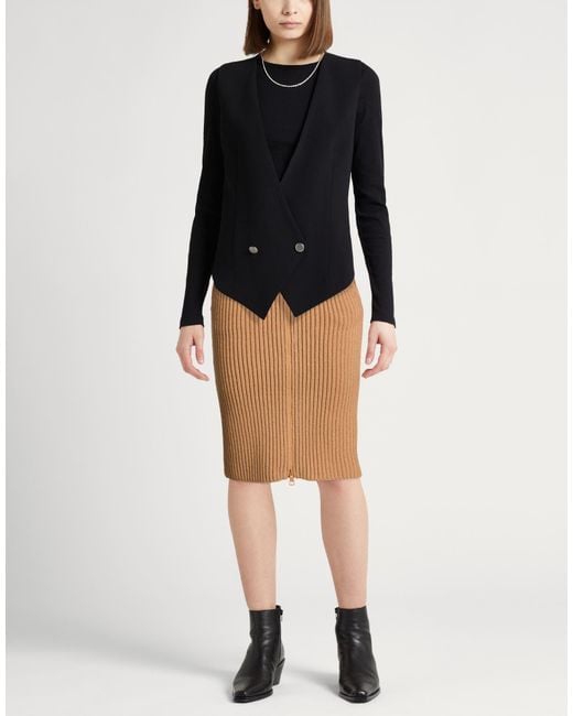 Tod's Brown Midi Skirt Merino Wool, Cashmere