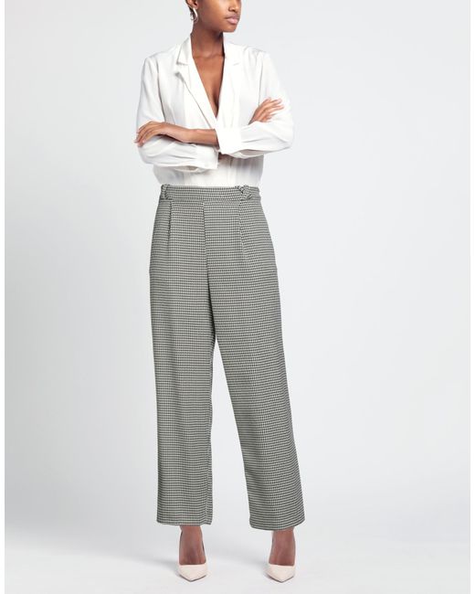 Soallure Gray Pants Polyester, Rayon, Elastane