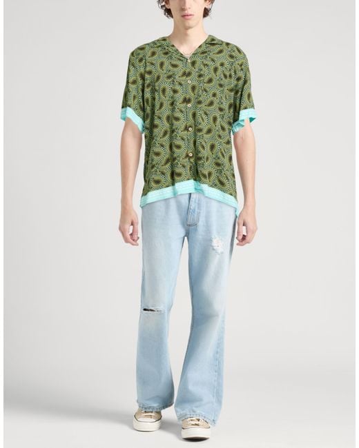 4giveness Green Shirt Viscose for men