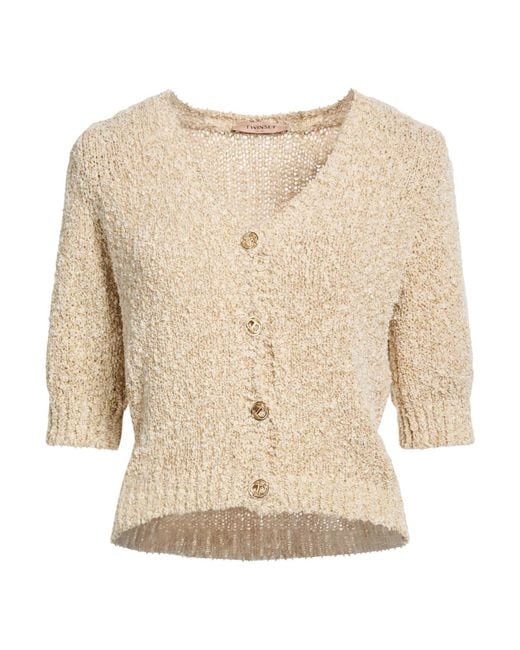 Twinset Natural Cardigan Cotton, Polyamide, Viscose, Metallic Polyester