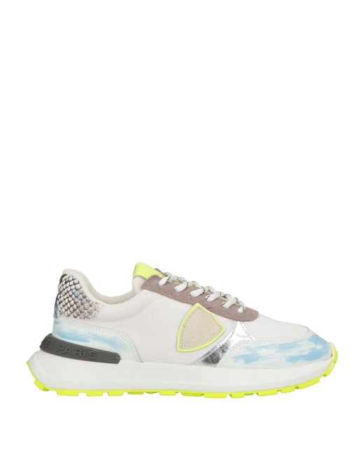 Philippe Model White Sneakers Leather, Textile Fibers