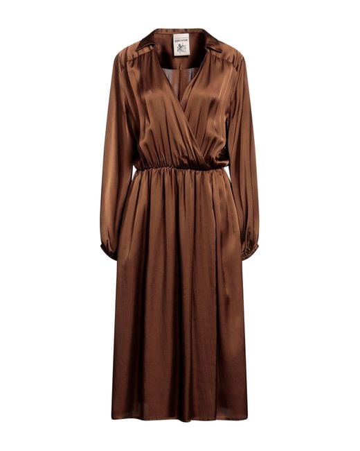 Semicouture Brown Midi Dress