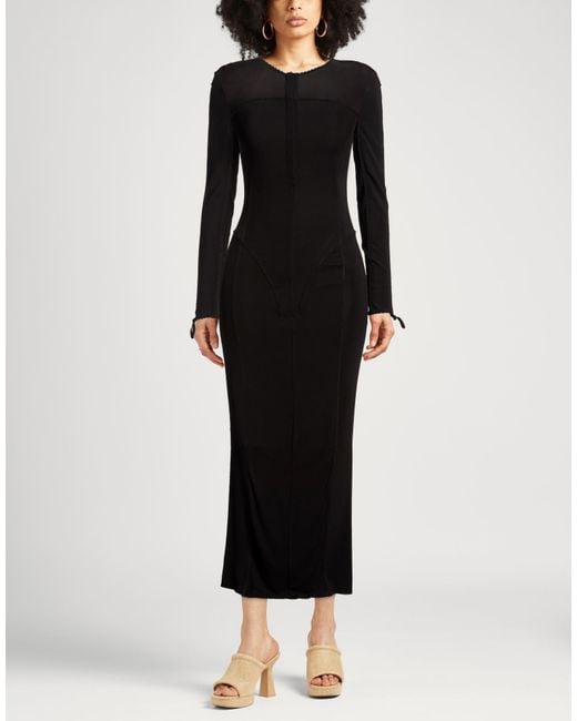 Blumarine Black Maxi Dress Viscose, Elastane