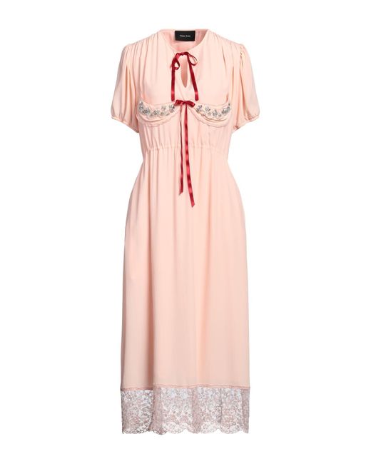 Simone Rocha Pink Light Midi Dress Acetate, Silk