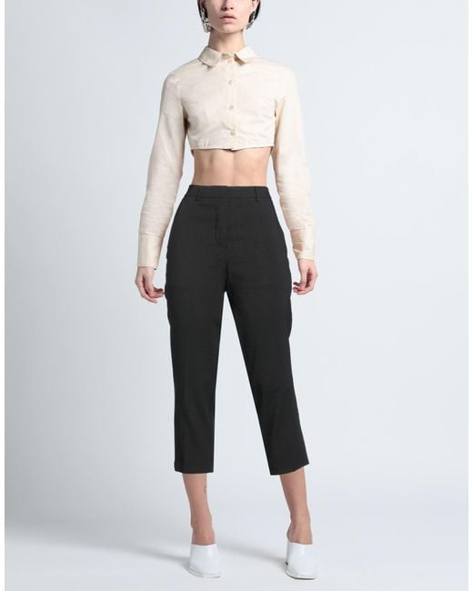 Jucca Black Pants Linen, Viscose, Elastane