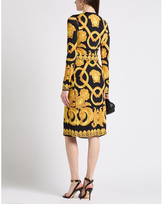 Versace Metallic Midi Dress Viscose, Elastane