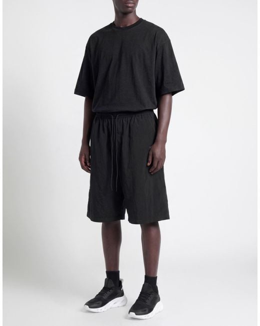 Y-3 Black Shorts & Bermuda Shorts Lyocell, Polyamide for men