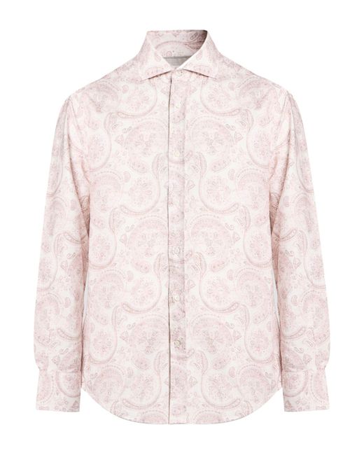 Brunello Cucinelli Pink Shirt Cotton for men