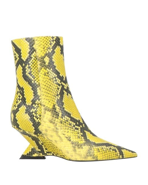 The Attico Yellow Ankle Boots Leather