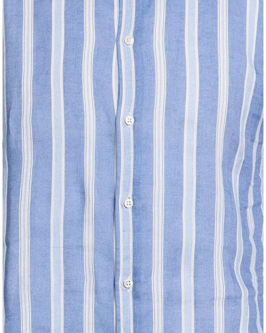 Fedeli Blue Shirt Linen for men