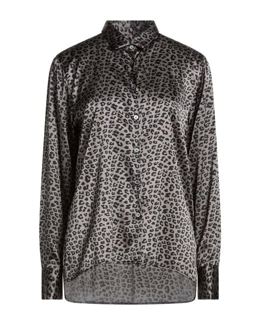 Robert Friedman Gray Shirt Silk, Elastane