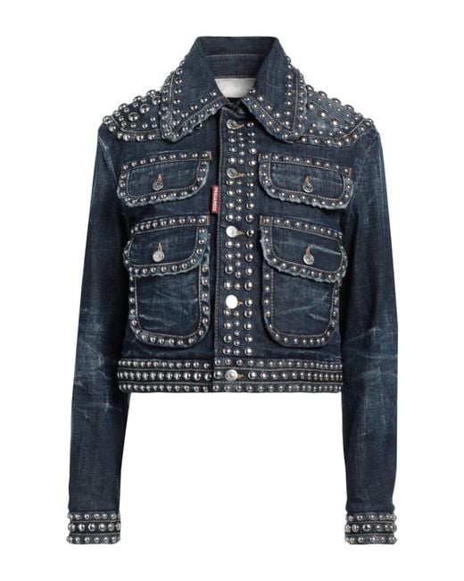 DSquared² Blue Denim Outerwear Cotton, Elastane