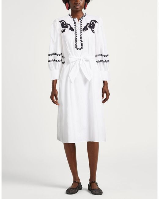 Antik Batik White Midi Dress