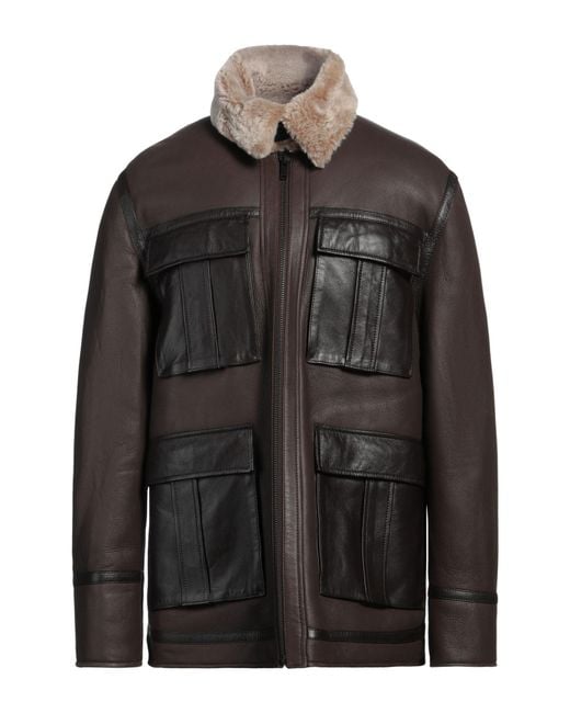 Dondup Black Jacket Shearling for men
