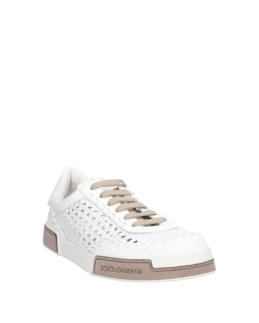 Dolce & Gabbana White Sneakers Goat Skin, Calfskin for men