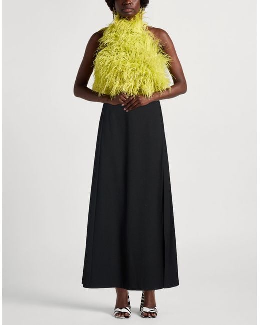 Ottod'Ame Black Maxi Skirt Polyester, Virgin Wool, Elastane