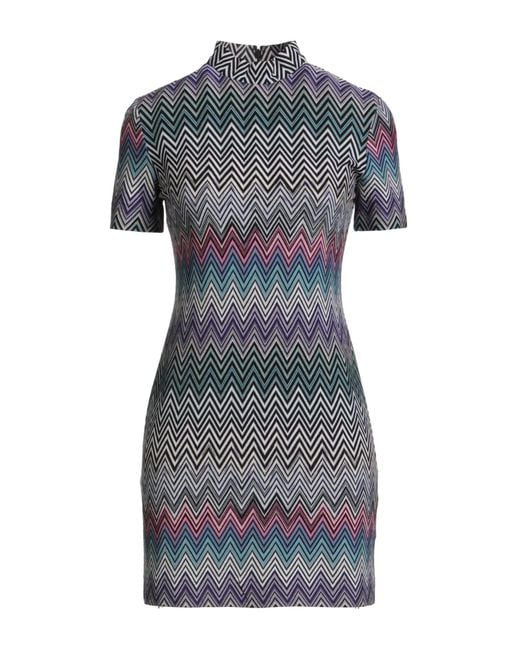 Missoni Blue Lilac Mini Dress Wool