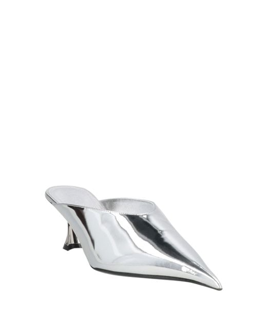 Mugler White Mules & Clogs