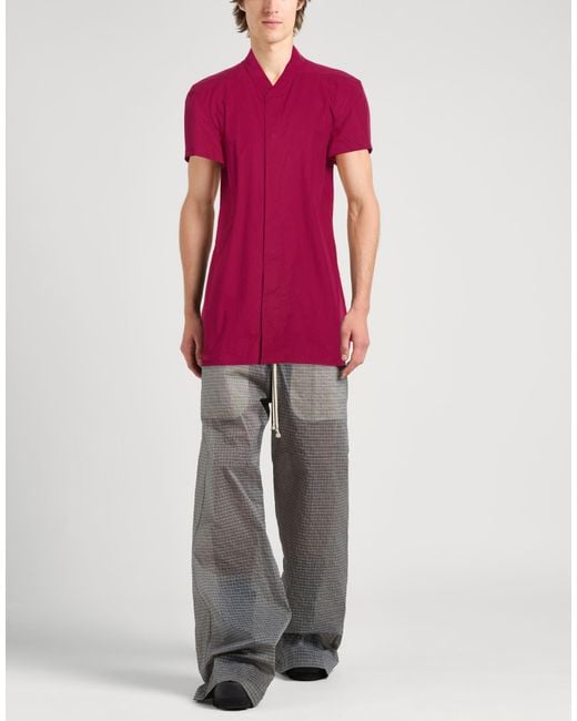 Rick Owens Red Shirt Cotton for men