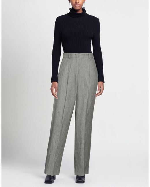 Peserico Gray Easy Pants Linen