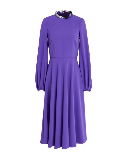 Emilio Pucci Purple Midi Dress Polyester, Elastane