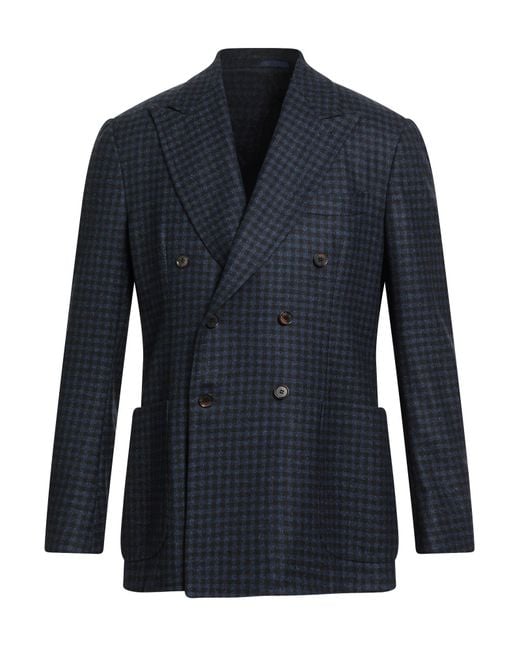 Sartorio Napoli Blue Blazer Virgin Wool for men