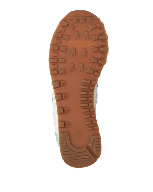 New Balance White 574 Sneakers Leather, Textile Fibers