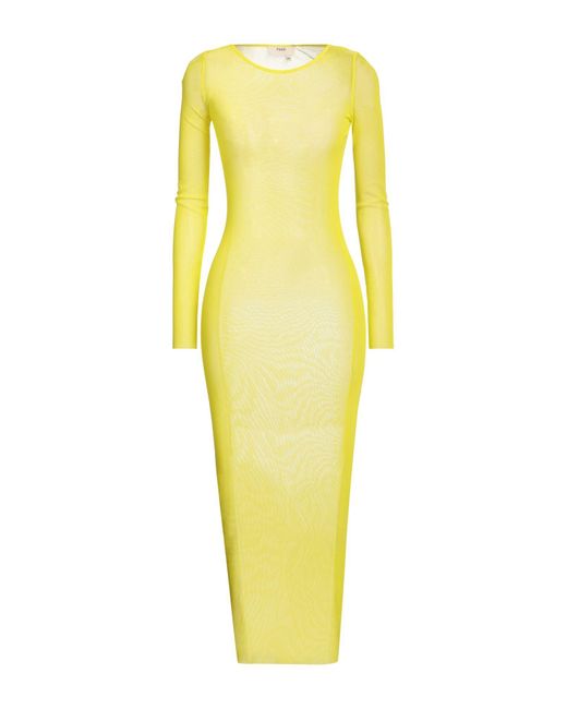 Fuzzi Yellow Acid Midi Dress Polyamide