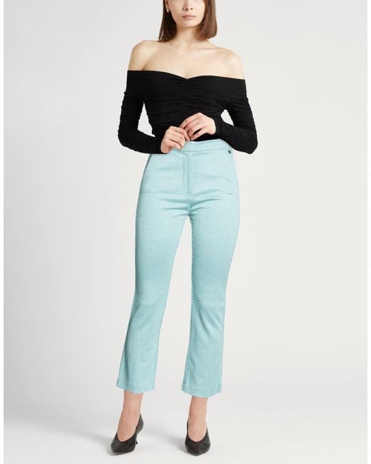 Liu Jo Blue Light Pants Viscose, Polyamide, Metallic Polyester, Elastane