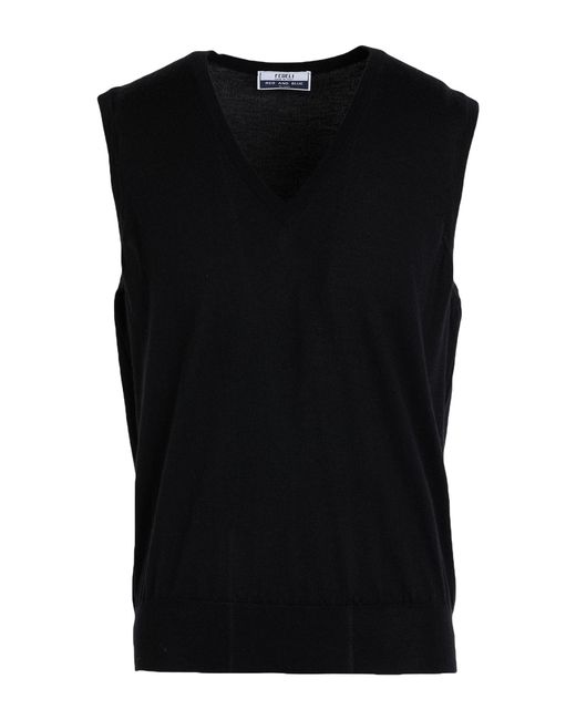 Fedeli Black Sweater Cashmere, Silk for men