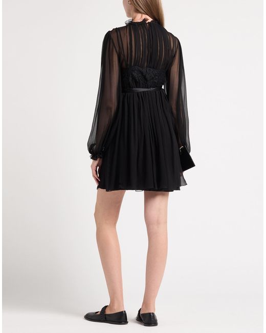 Alberta Ferretti Black Mini Dress Silk, Polyamide, Viscose