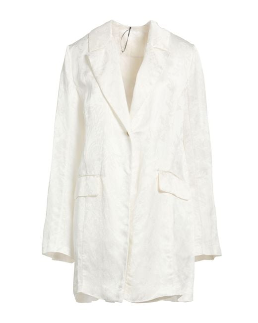 Masnada White Blazer Acetate, Viscose, Linen