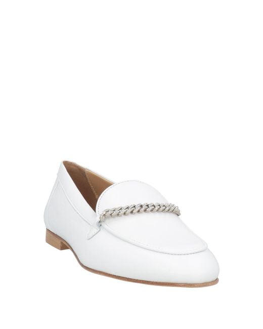 Baldinini White Loafers Leather