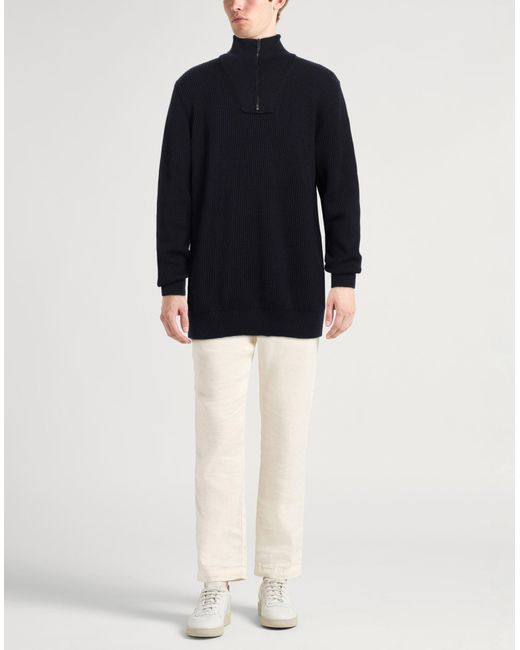Roberto Collina Blue Midnight Turtleneck Wool for men