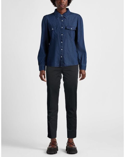 Marella Blue Pants Cotton, Elastane