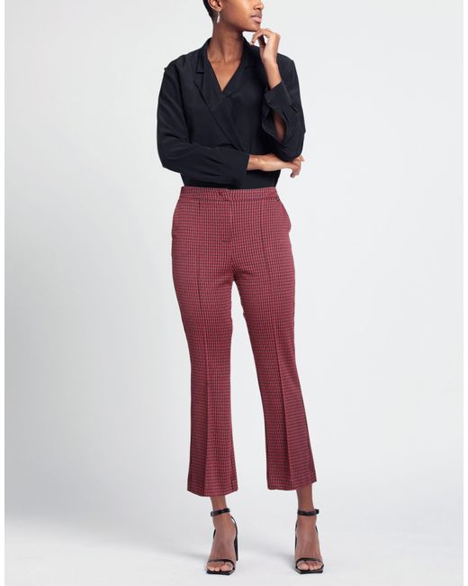 Rebel Queen Red Pants Polyester, Viscose, Elastane