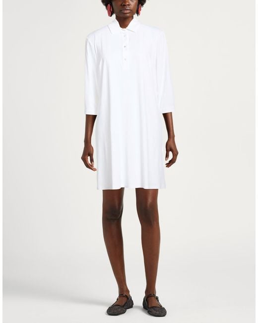 Rrd White Midi Dress Polyamide, Elastane