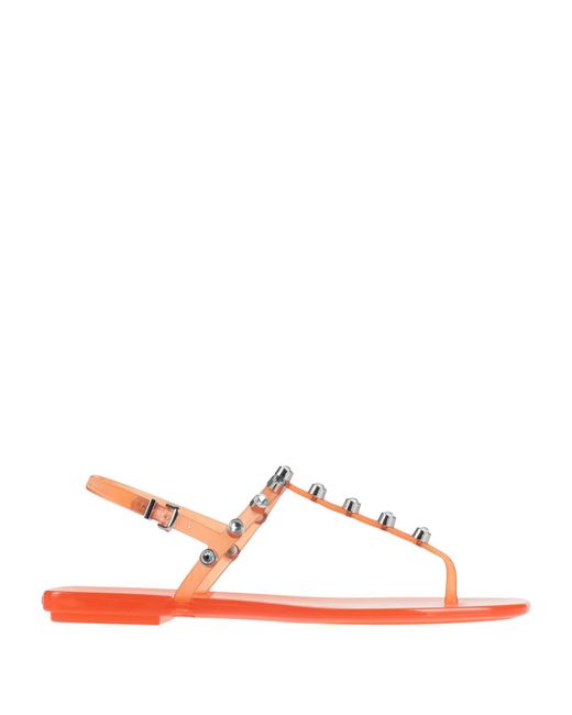 Sergio Rossi Orange Thong Sandals