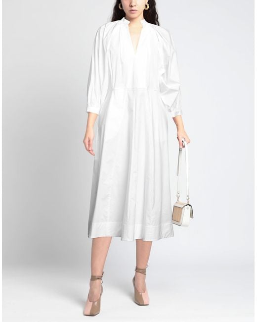 Vestido Midi Erika Cavallini Semi Couture de color White