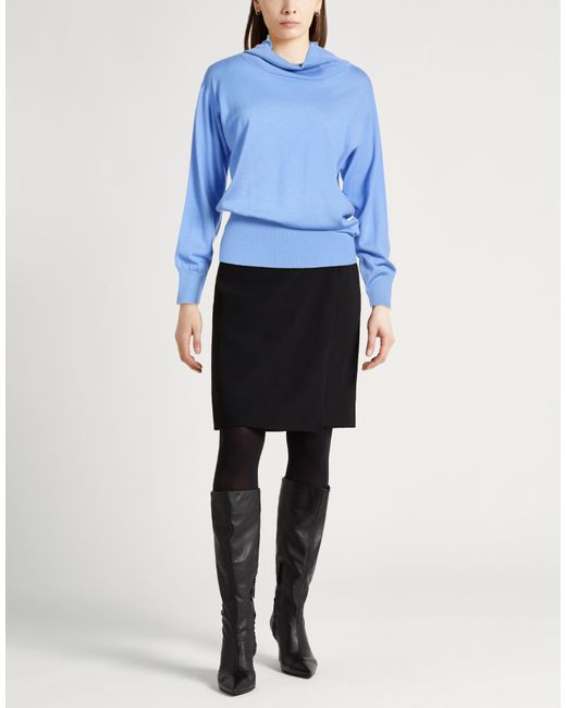 Moorer Blue Light Turtleneck Wool, Silk, Cashmere