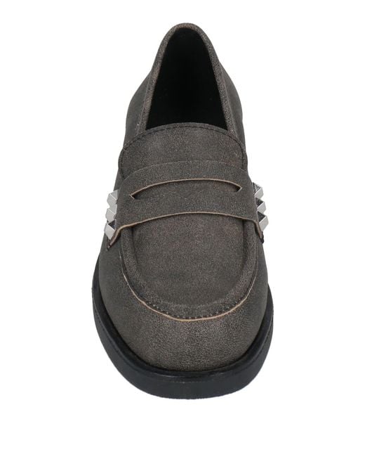 Ash Gray Loafers Leather