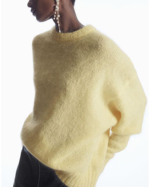 COS Yellow Mohair Crew-neck Sweater
