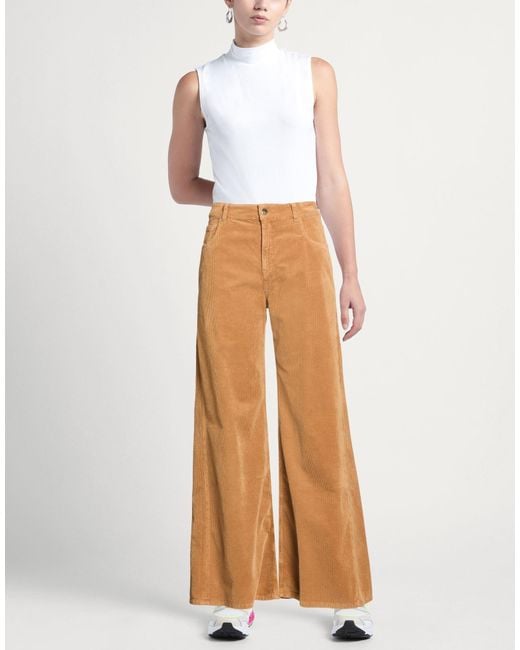 Kaos Brown Camel Pants Cotton, Lyocell, Elastane