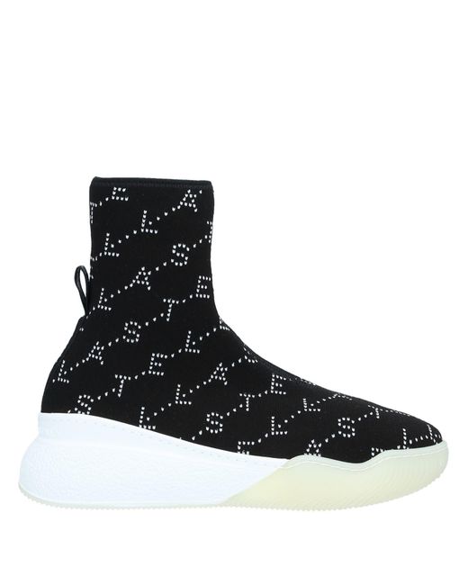 Stella McCartney Black Loop Logo Embellished Sock Sneakers