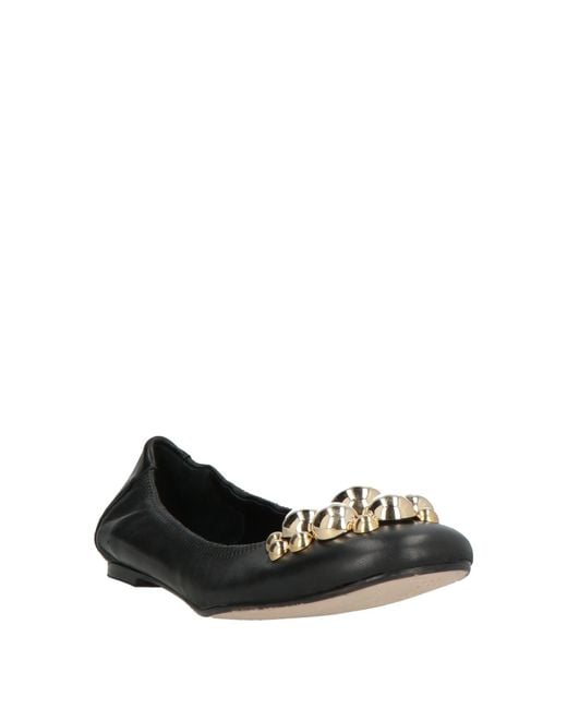 Ras Black Ballet Flats Leather