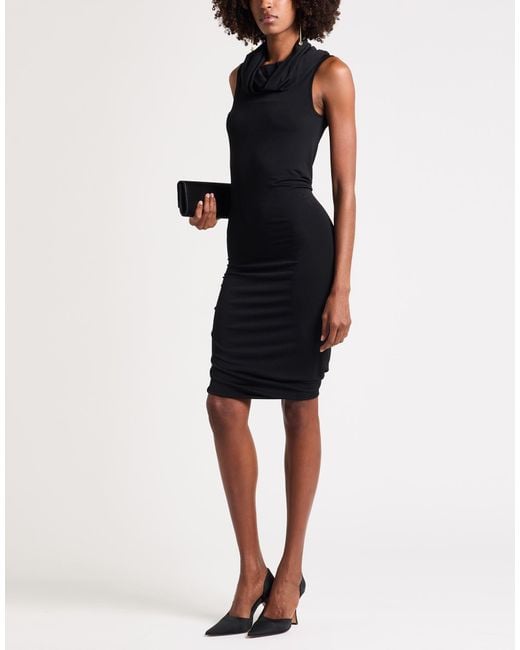 Rick Owens Black Midi Dress Viscose, Polyamide, Elastane