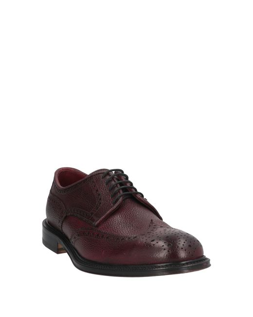 Migliore Brown Burgundy Lace-Up Shoes Leather for men